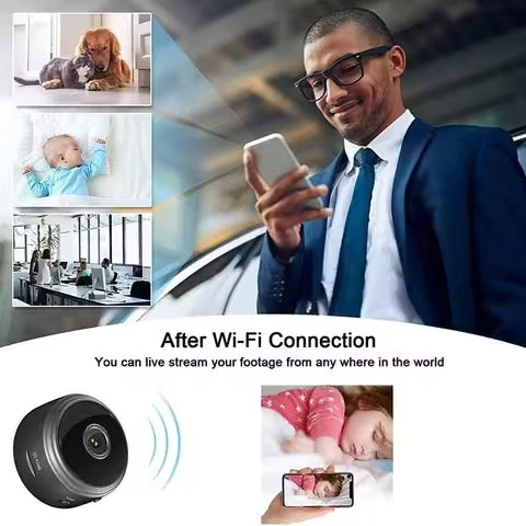 A9 Mini WiFi Camera Wireless Video & Audio Recorder Smart Security Monitoring for Home, Babies & Pets